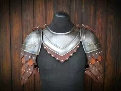 Medieval Knight Shoulder Armor Pair Of Pauldrons & Gorget Sca Larp Coustume • $114