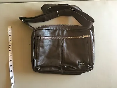 $245 • Buy Yoshida PORTER Bag Freestyle Shoulder Bag Messenger 707 Brown Leather Made JAPAN
