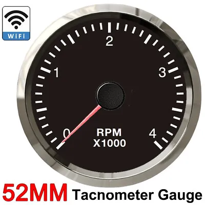 52MM Diesel Gasoline Engine WiFi Tachometer Gauge Tacho 0-4000RPM Programmable • $27.80