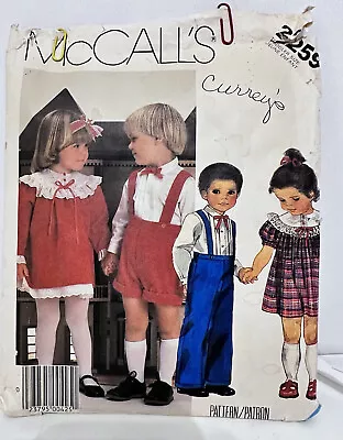 $4.99 • Buy 1985 McCalls 2259 VTG Sewing Pattern Toddlers Dress Shirt Pants Shorts Size  3