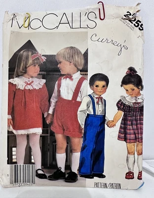 $4.99 • Buy 1985 McCalls 2259 VTG Sewing Pattern Toddlers Dress Shirt Pants Shorts Size  3