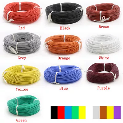 Flexible Silicone Cable Wire 1-10 METRE 4/6/8/10/12/14/16/18/20/22/24/28/30 AWG • £8.10