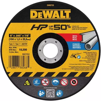 DEWALT Cutting Wheel 6 In. X .040 In. X 7/8 In. 60 Tooth (DW8725) • $6.95