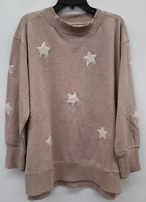 Maurice Women's Willowsoft Hol Tan With Cream Stars Size 0X Sweater • $19.99