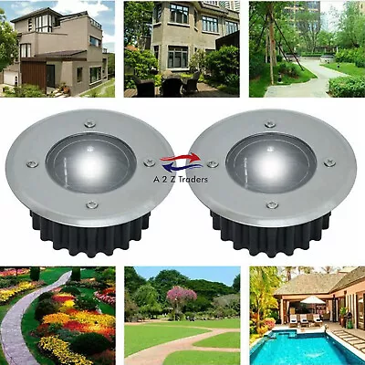 LED Solar Underground Waterproof Outdoor Garden Path Decking Floor Spot Light • £7.95