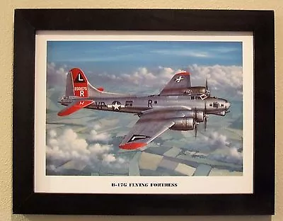 Black Framed Print (12  X 16 ) Of A B-17G Flying Fortress Aircraft Over Germany • $34.95