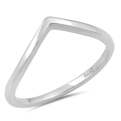 .925 Sterling Silver Chevron V Band Trendy Fashion Ring Size 4-10 NEW • $11.95