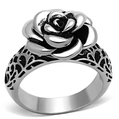 3-D Rose Ring Floral Design Stainless Steel TK316 • $16