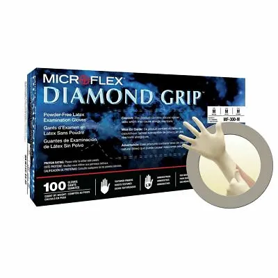 Microflex MF-300 Diamond Grip XLarge Disposable Latex White Exam Gloves  1000pk • $140.99