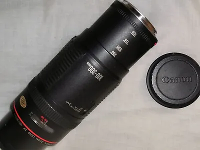 Canon EF 100-300mm F/5.6 L AF Macro Zoom With Hood Working Fine.  • £99