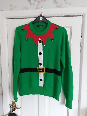 £3.99 • Buy Mens Christmas Jumper. Size M. Green. Jingly Bells. Peacocks