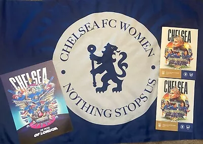 15/3/2024 CHELSEA WOMAN V ARSENAL WOMEN FLAG+PROGRAMME+POSTER PERFECT CONDITION • $38.70