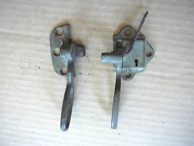 TWO ANTIQUE SALVAGED BRASS LATCHES From OLD WOOD OAK ICEBOXES - # 2 • $9.99