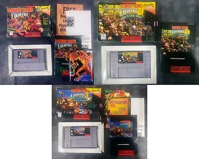 Super Nintendo SNES Lot: Donkey Kong Country 1 2 3: CIB Complete Box/manual/cart • $459.99