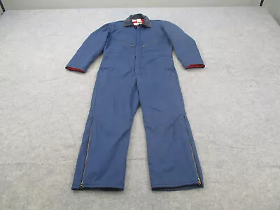 VINTAGE Walls Blizzard Pruf Coveralls Mens Large Short Blue Insulated USA Made • $39.96