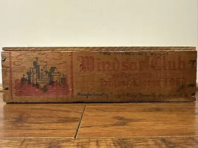 Vtg Windsor Club American Pasteurized Cheese Food 2lb Wooden Cheese Box • $9.95