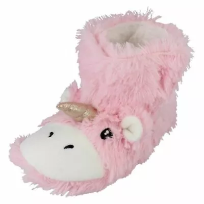 Ladies Spot On Warm Novelty 3D Fleece Plush Unicorn Slippers X2R111 • $32.86