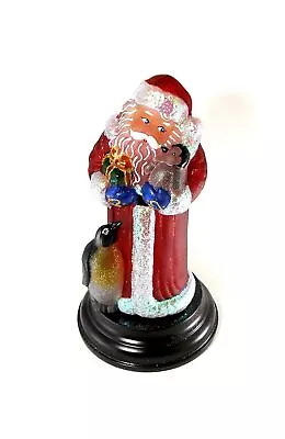 Old World Christmas Santa With Penguin Pals 11  Santa Light 2013 • $62.99