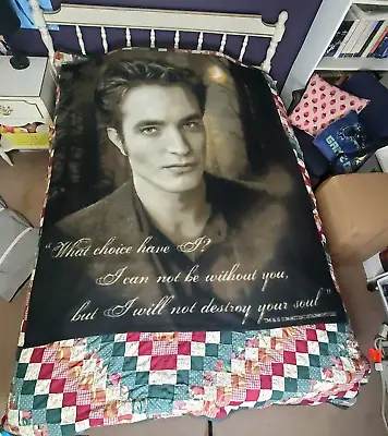 Twilight Saga New Moon Movie Edward Cullen Fleece Throw Blanket Retired 50X60 • $45.99