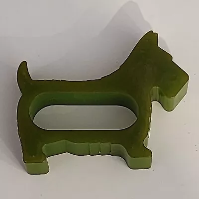 Vintage Bakelite Green Scottie Dog Napkin Ring Holder • $29.99