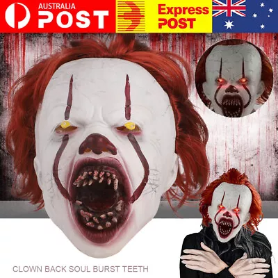 Stephen King's It Mask Pennywise Clown Mask Halloween Cosplay Scary Joker Mask • $16.90