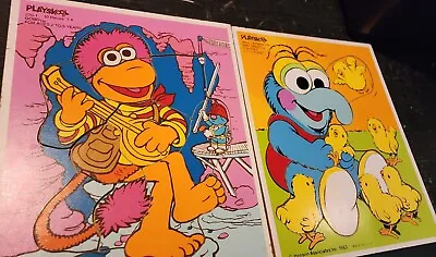 Set Of 2 Wooden Vintage Playskool Puzzles Sesame Street  • $9.99