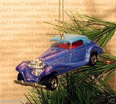 MERCEDES 540K CHRISTMAS ORNAMENT Blue/Red Purple XMAS • $10.99