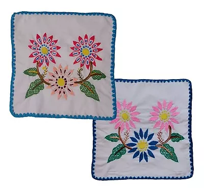 Hand Embroidered Dinner Napkin Set Of 2  Mexican Tortilla Servilleta Bordado • $60