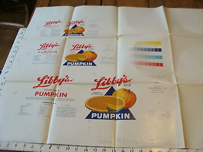 Vintage Printing Sample Poster: LIBBY'S CANNED PUMPKIN (Proof) 30X25 #5993 • $74.67