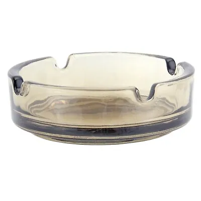 Round Glass Ash Tray Cigarette Smoking Ash Tray Stackable Home Pub Garden Smoked • £6.49