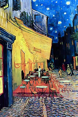 Vincent Van Gogh Cafe Terrace At Night Van Gogh Wall Art Impressionist Poster • $20