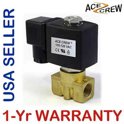 3/8 Inch 110V-120V AC Brass Electric Solenoid Valve NPT Gas Water Air N/C • $24.99