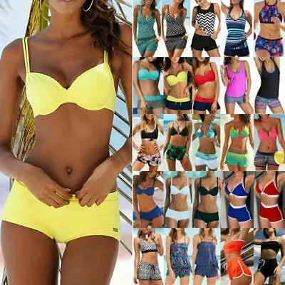 Ladies Push Up Bikini Tankini Set Padded Swimwear Swimsuit Summer Bathing Suit  • £17.19