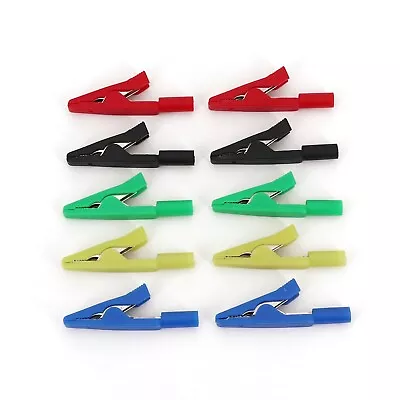 10Pcs Brass Insulated 41mm Mini Alligator Clip For 2mm Test Probes Banana Plugs • $7.99