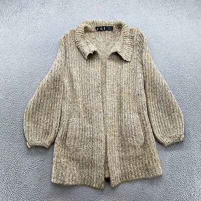 Vintage PGE Mohair Blend Open Front Cardigan Sweater In Adult Size Large • $19.99