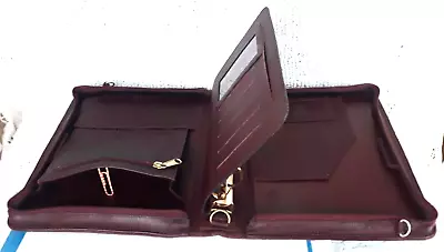 Vintage FRANKLIN QUEST Classic Planner Binder Leather Burgundy Zip -Made In N.Z. • $50