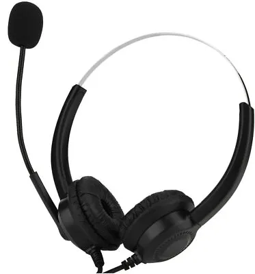 USB Computer Headset Wired Over Ear Headphones Mic For PC Phone Call Centre UK • £8.99