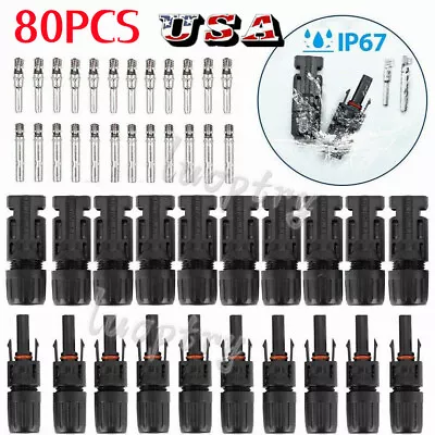 80x Solar Cable Connectors 4mm-6mm 30Amp Waterproof Solar Panel Wire Joiners Kit • $17.85