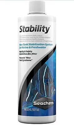 Seachem Stability Fish Tank Stabilizer - For Freshwater And Marine Aquariums • $12.39