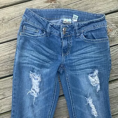 Mudd Jeans Juniors 5 Flared Distressed Y2K • $15.99