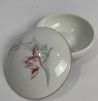 Schmidt Porcelain Brazil Trinket Vintage Floral Decorative Pill Jewellery Box • $19.95