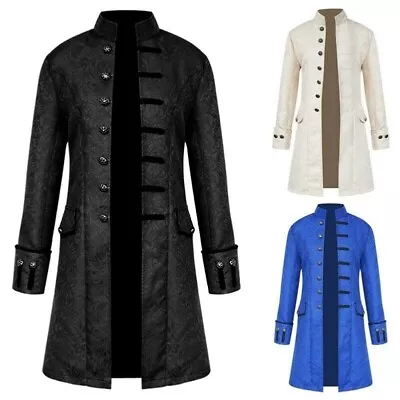 Mens Victorian Frock Coat Steampunk Tailcoat Long Jacket Vamp Gothic Vintage • $73