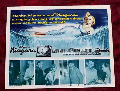 NIAGARA MARILYN MONROE ORIG 1953 Movie Title Lobby Card Poster Famous Waterfall • $799.99