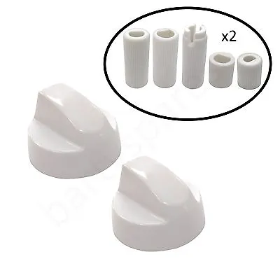 Two Control Knob For BEKO HOOVER CANDY AEG LAMONA SMEG Cooker Oven Hob White  • £5.49