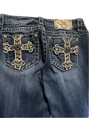 Miss Me Mid-Rise Easy Boot Distressed Jeans Size 27 • $19.99