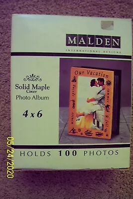 Malden-Solid Maple Cover Photo Album- Our Vacation -Holds 100 - 4  X 6  Photos • $15.99