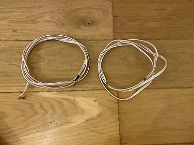 Set Of 2 Qed Micro High Technology Speaker Cables 2.15m 1.6m Wire Cord White • £4.95