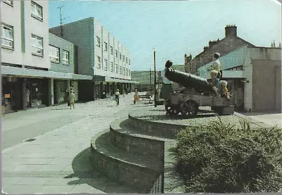 Stenhousemuir Falkirk - Shopping Precinct Cannon - Postcard C.1970s • £7.50