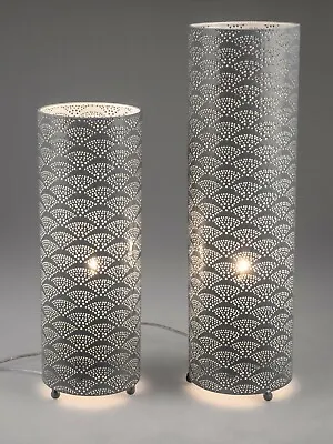 £24.88 • Buy Formano Floor Lamp Arc Compartments Cylinder H. 58 X 17 Cm Silver Gray Metal 657992