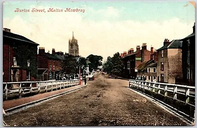 Burton Street Melton Mowbray England Mainroad & Buildings Posted Postcard • £13.47